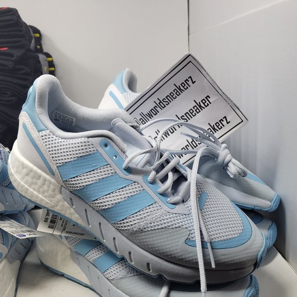 adidas Womens ZX 1k Boost Running Jogging Gym Fitness Trainer Blue White FY3630 - Picture 2 of 12